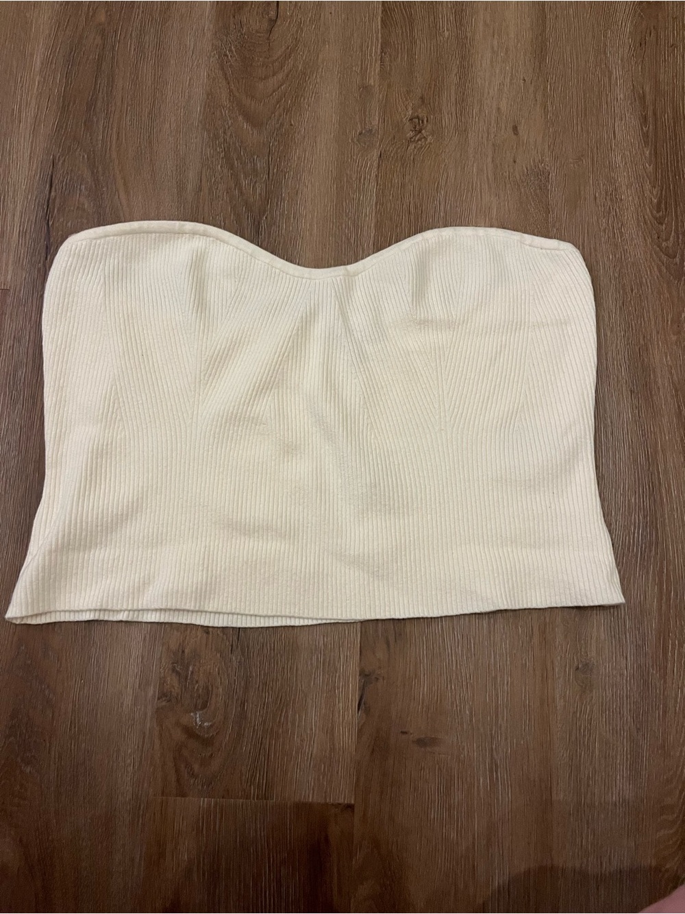 Banana Republic White Ribbed Strapless Tube Top